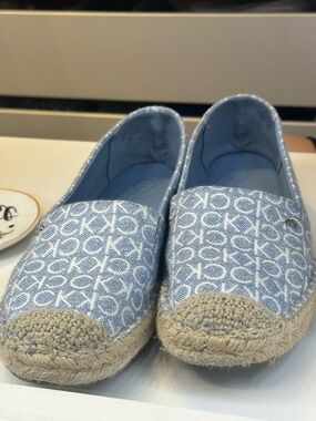 Calvin Klein Light Blue Logo Espadrilles